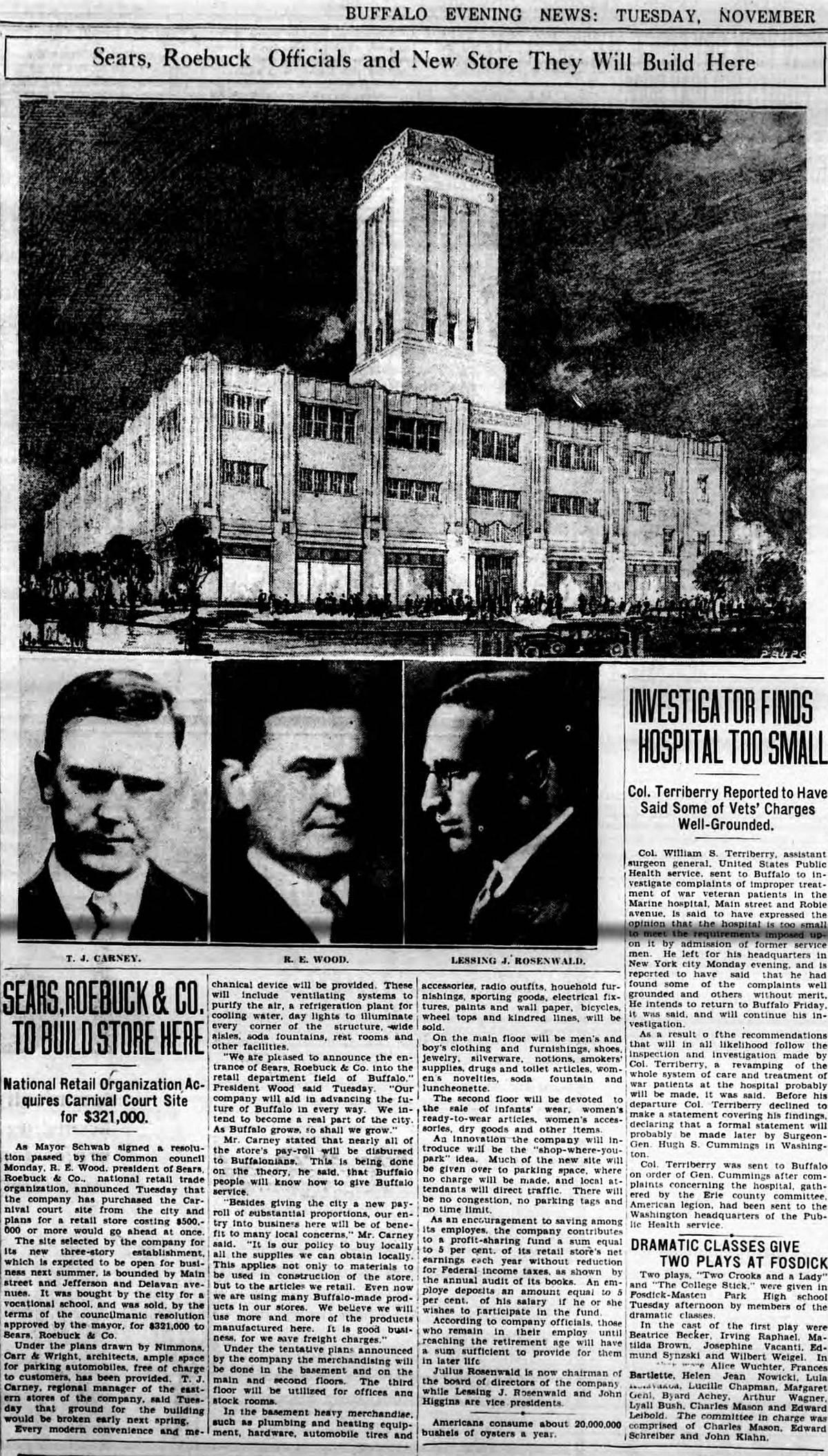 Buffalo Sears Roebuck Main at Jefferson - Buffalo Evening News 1928-11-27.jpg